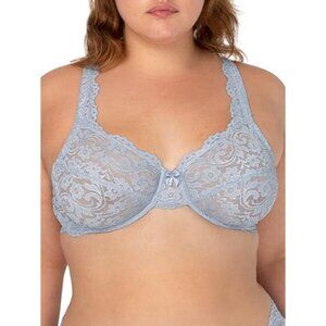 Smart & Sexy Signature Lace Unlined Underwire Bra 85045 36DD Mineral Water Blue